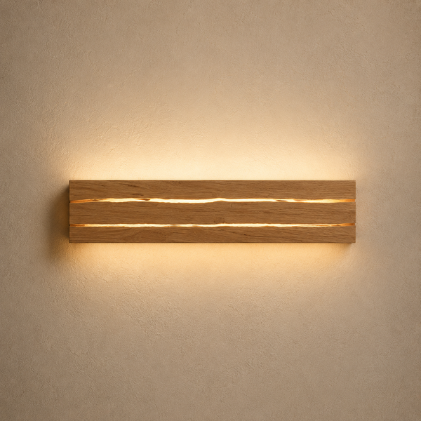 Applique murale salon en bois LED, style nordique