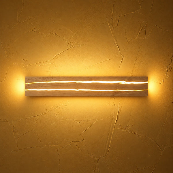 Applique murale salon en bois LED, style nordique