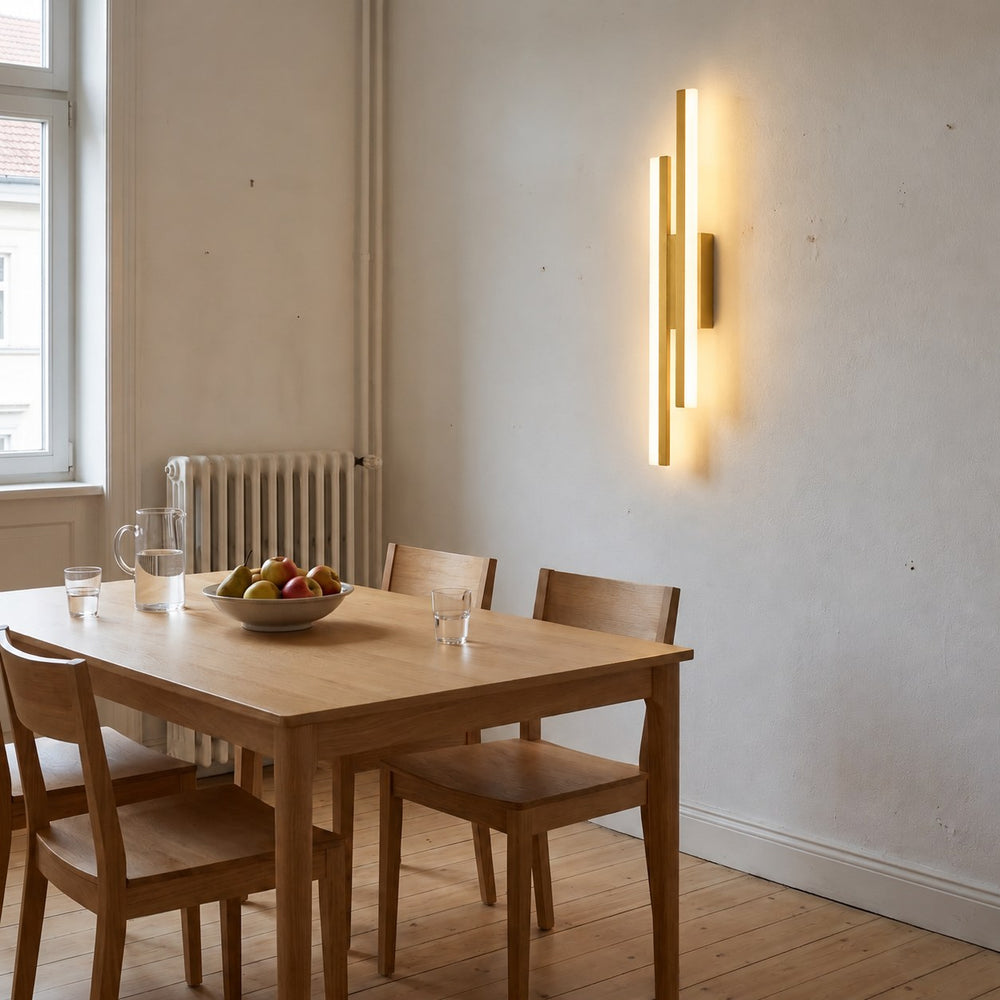 Applique murale salon LED design en métal, 50 cm - db coin repas or miroir #or #droite