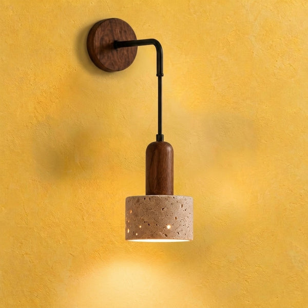 Applique murale chambre en travertin, douille E27