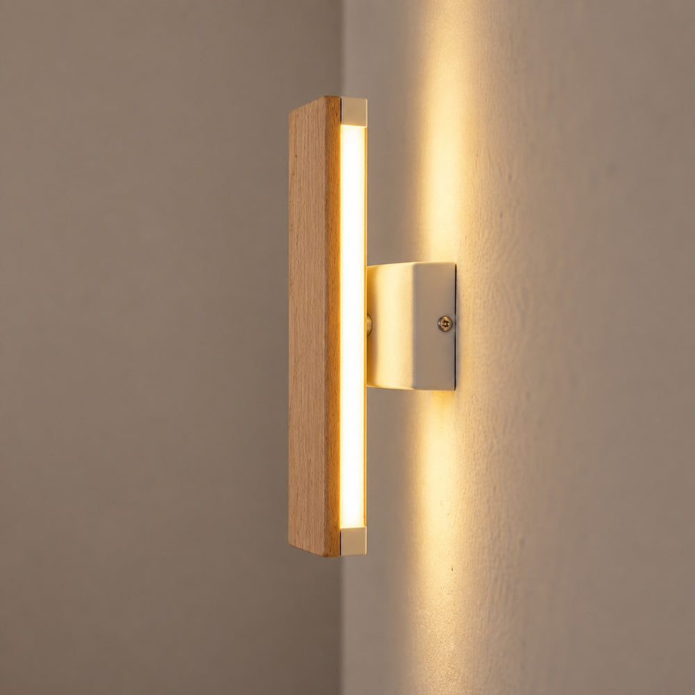 Applique murale chambre, liseuse en bois LED, tête pivotante - pivotante bois vrai profil #blanc #21-cm