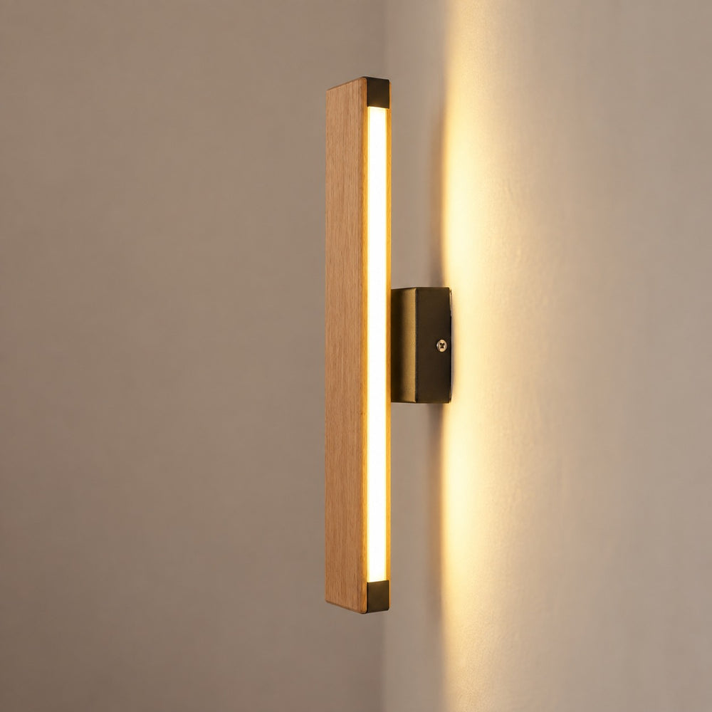 Applique murale chambre, liseuse en bois LED, tête pivotante - pivotante bois vrai profil #noir #31-cm