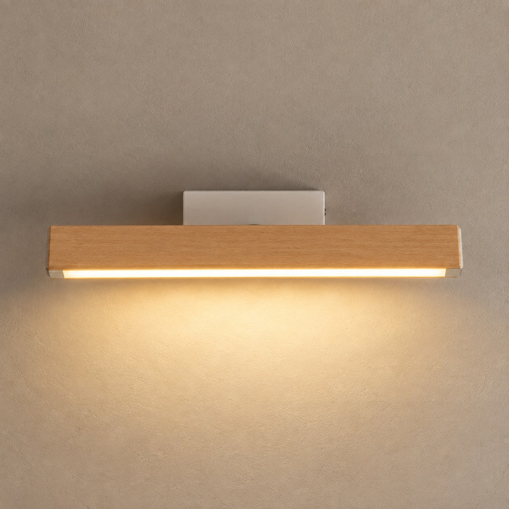 Applique murale chambre, liseuse en bois LED, tête pivotante - pivotante bois vue drone #blanc #31-cm