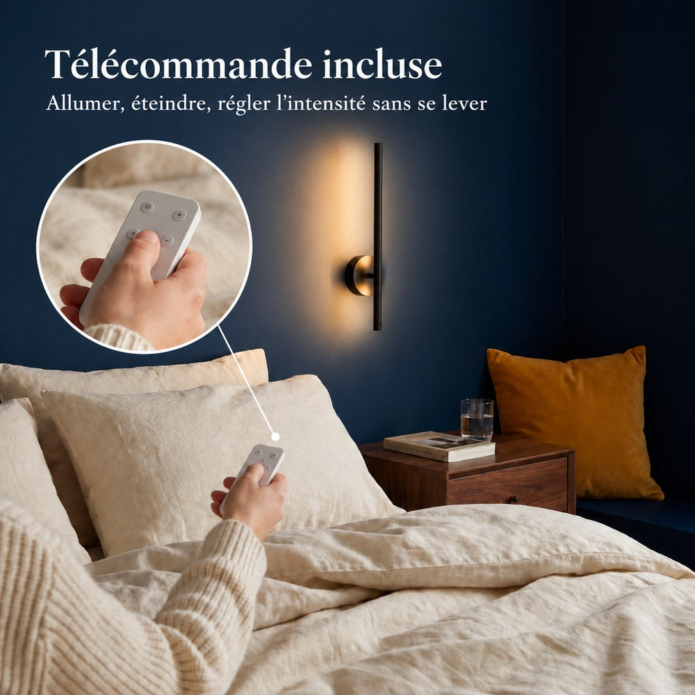 Applique murale chambre sans fil rechargeable, LED - sansfil n50 03 telecommande incluse #noir-50-cm