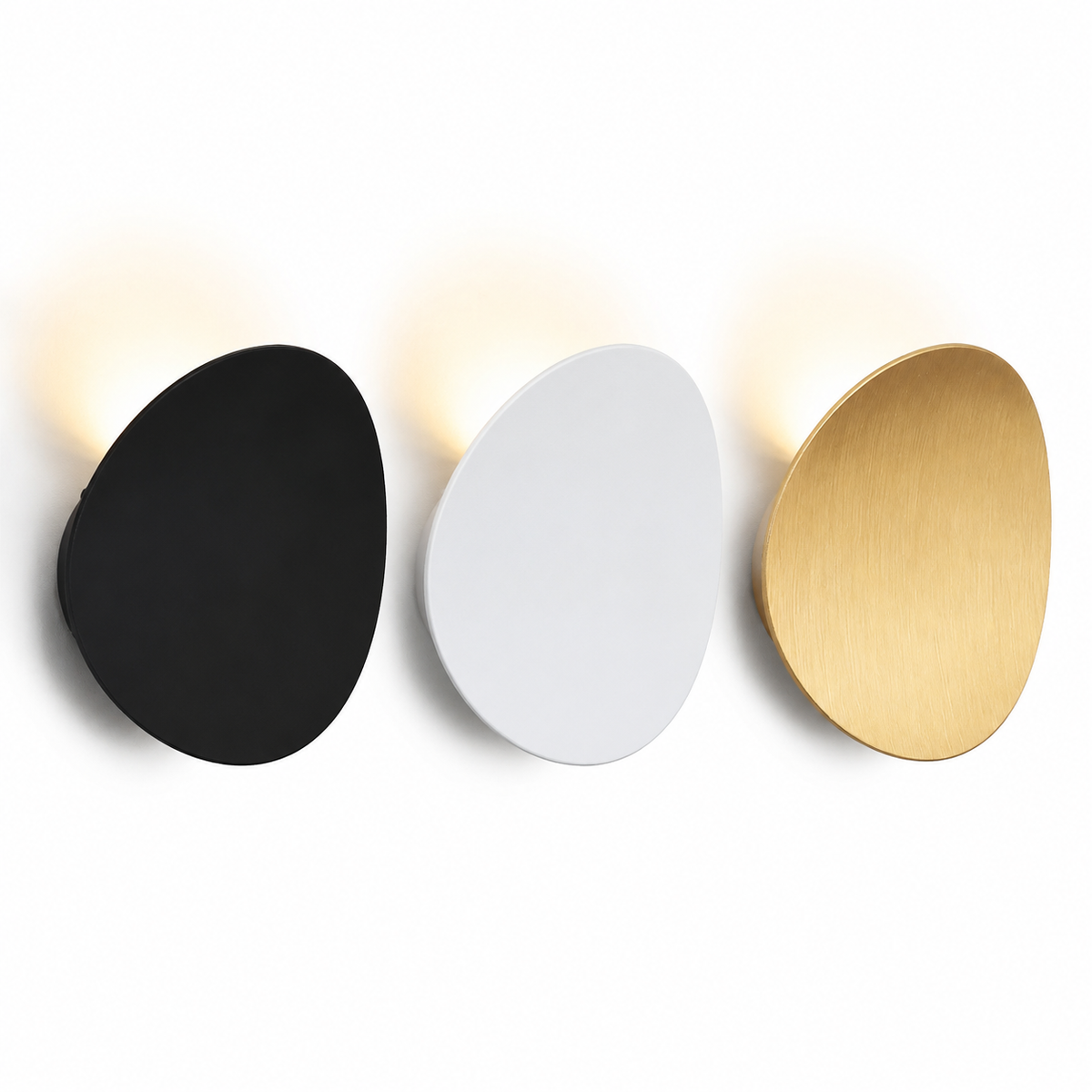 Applique murale LED moderne en aluminium, finition noire et or