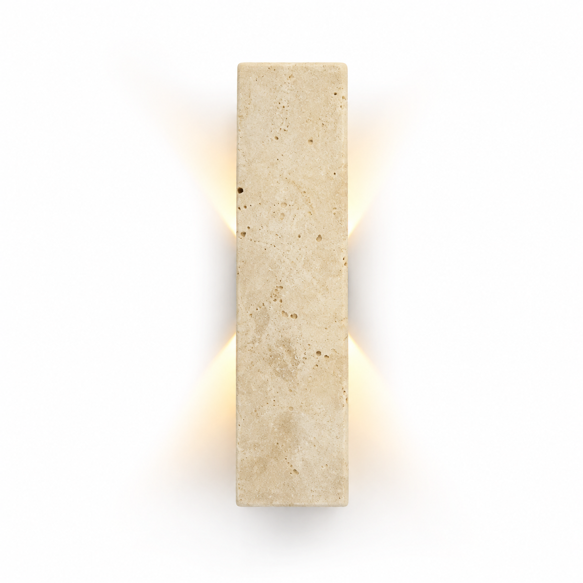 Applique murale extérieure en pierre naturelle avec bande LED sur une façade