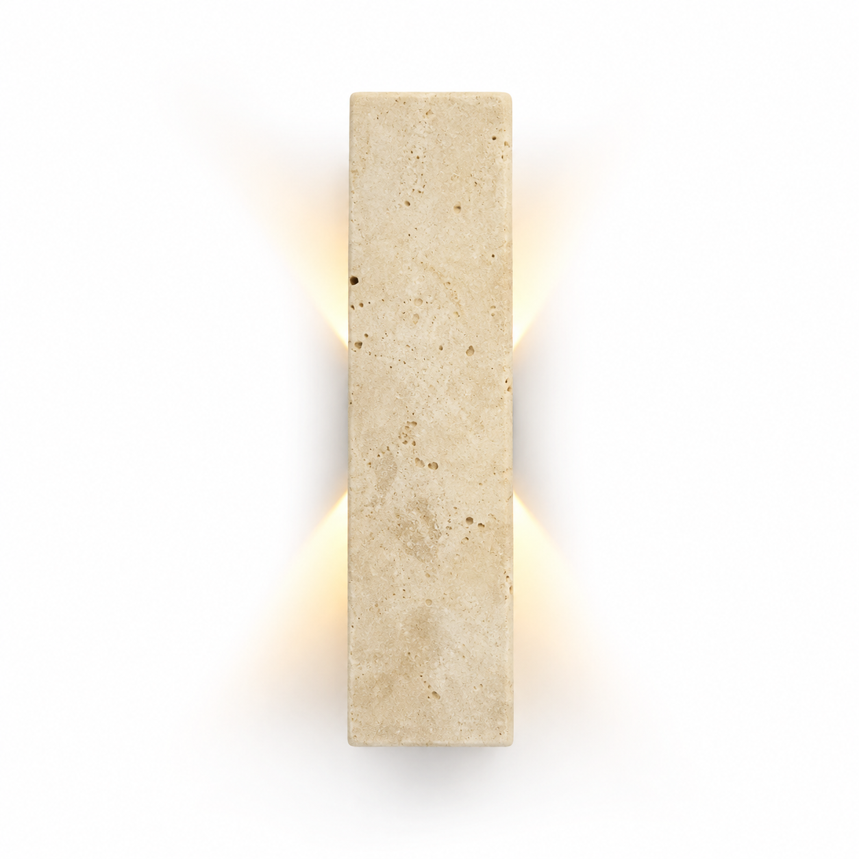 Applique murale extérieure en pierre naturelle avec bande LED sur une façade