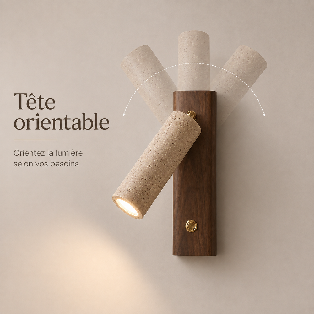 Tête orientable : orientez la lumière selon vos besoins #noyer