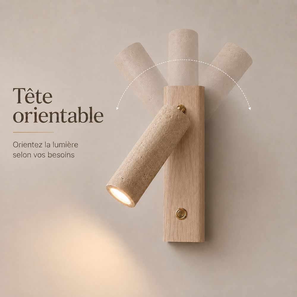Tête orientable : orientez la lumière selon vos besoins #bois-clair
