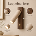 Les points forts : tête orientable, finition noyer, lumière chaude 2700K #noyer