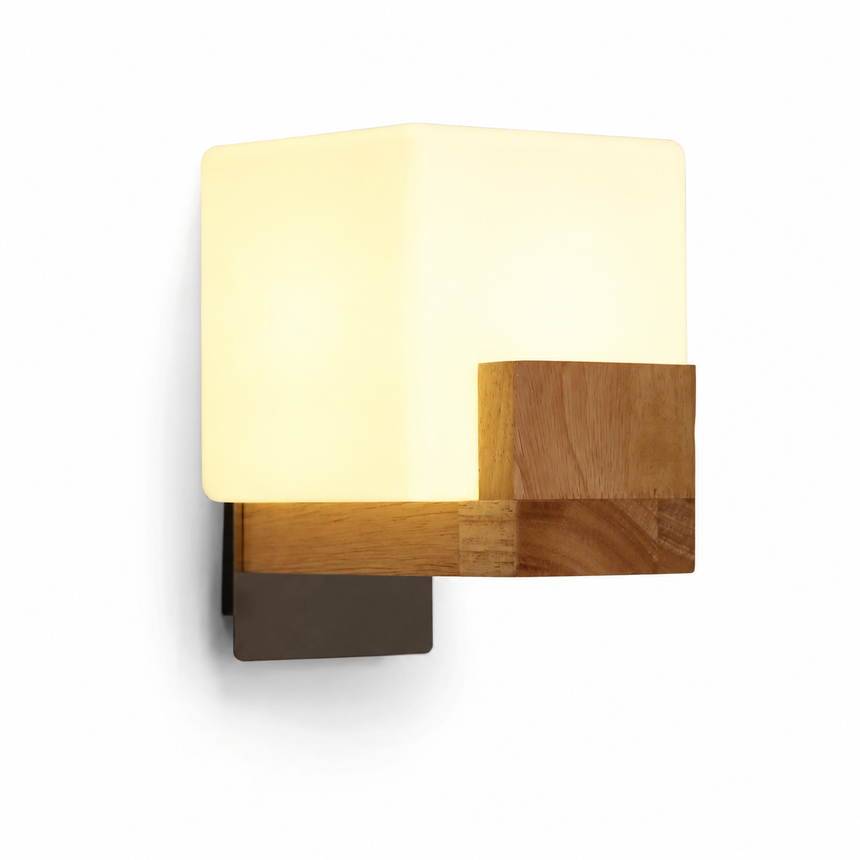 Applique murale carrée en bois, culot G9 — vue 2