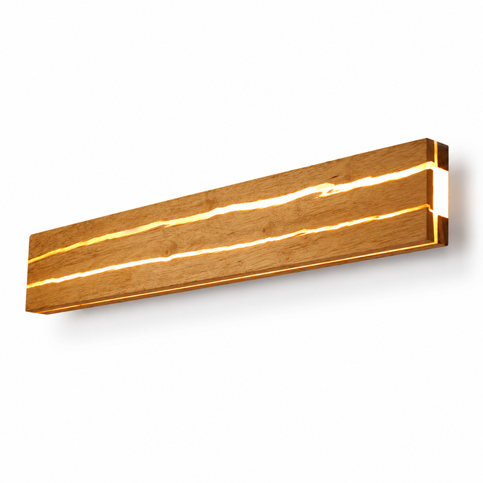 Applique murale LED nordique en bois craquelé — vue 1