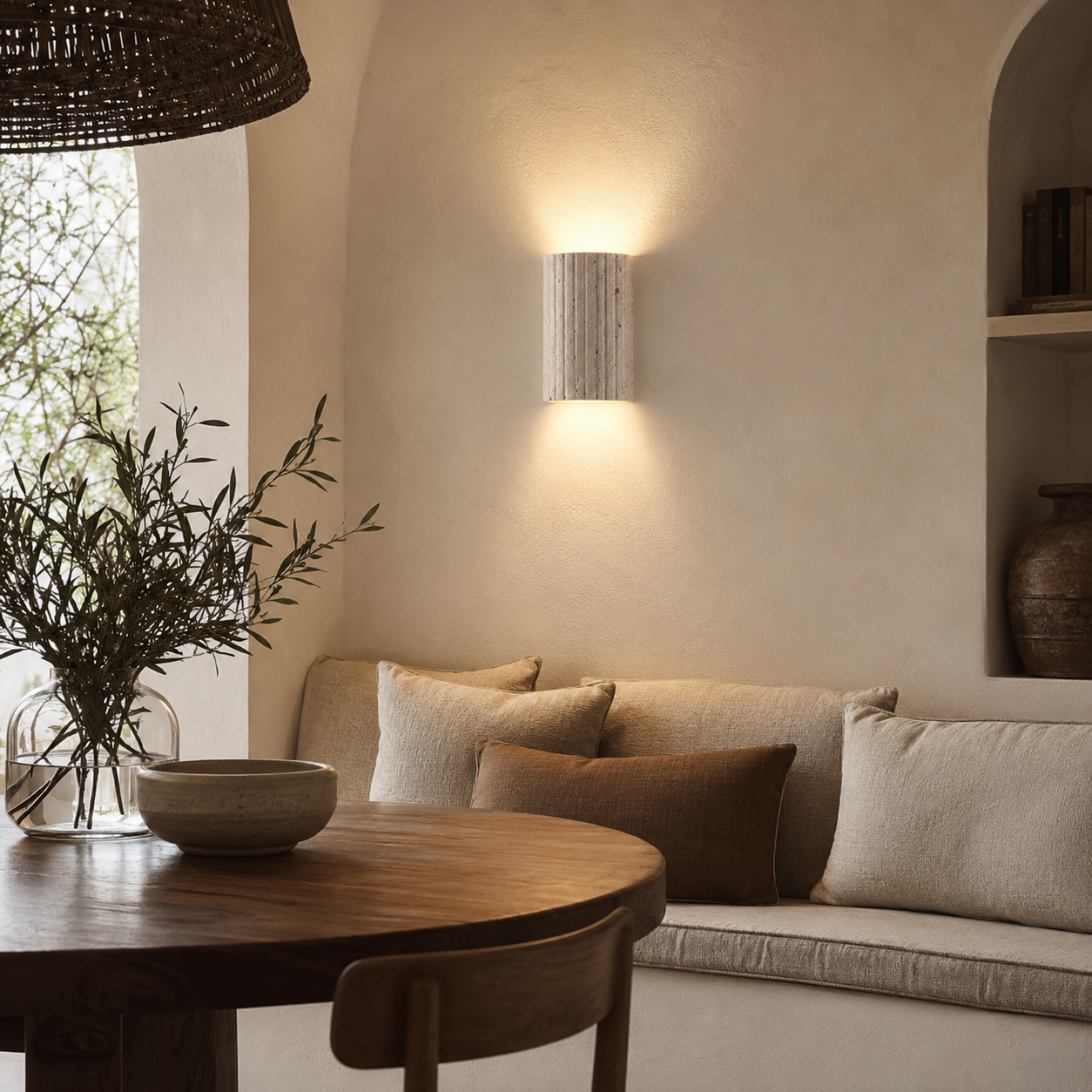 Applique murale 3D en pierre naturelle, blanc chaud 3000 K — vue 3
