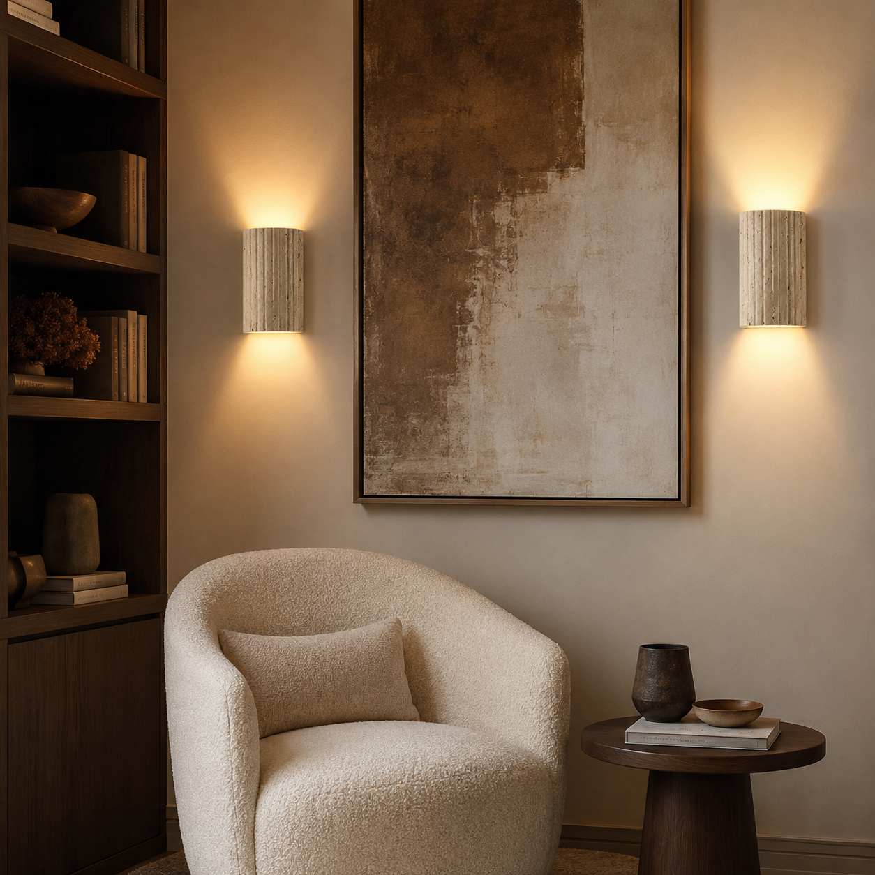 Applique murale 3D en pierre naturelle, blanc chaud 3000 K — vue 5