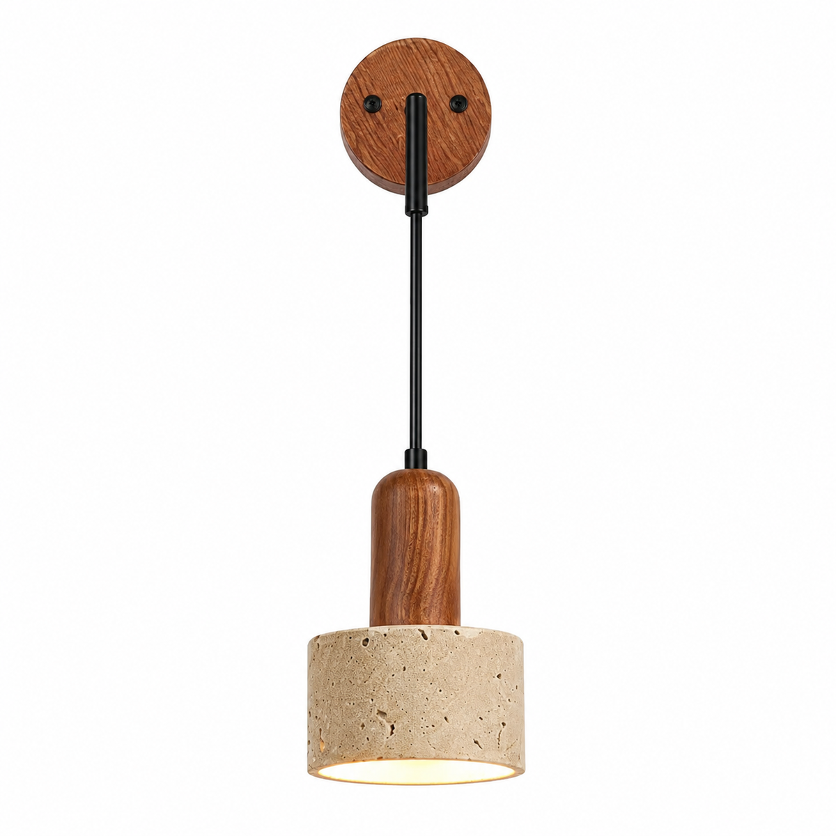 Applique rétro en travertin beige, douille E27