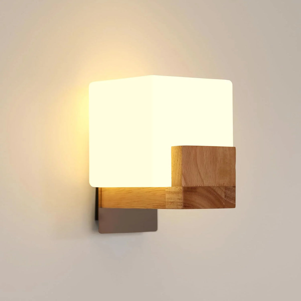 Applique carrée en bois, culot G9, 3 températures de couleur