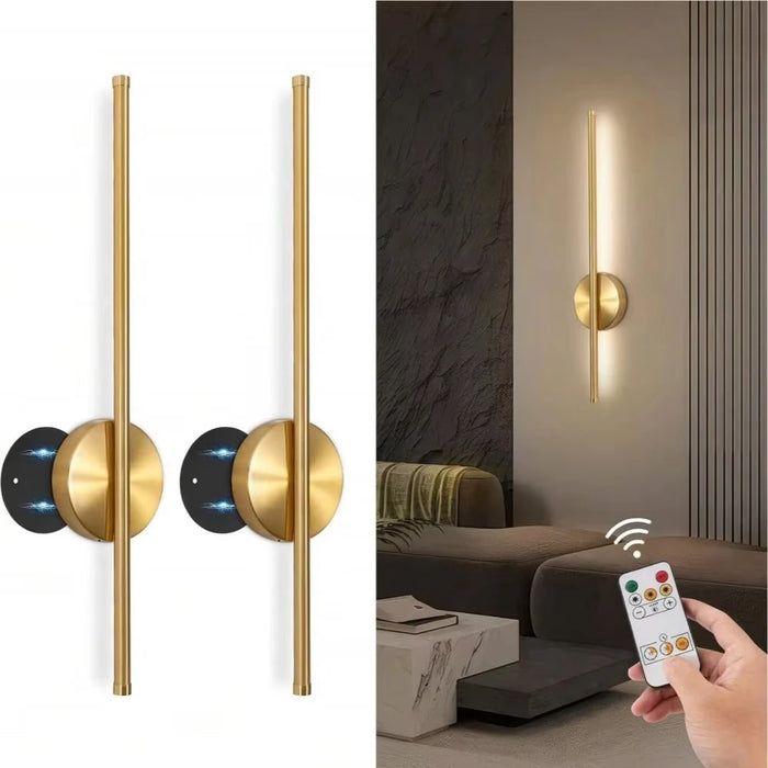 Applique murale magnétique rechargeable 50 LED noir et or