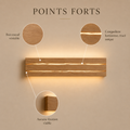 Points forts : bois massif véritable, craquelure lumineuse au tracé unique, aucune fixation visible #30-cm
