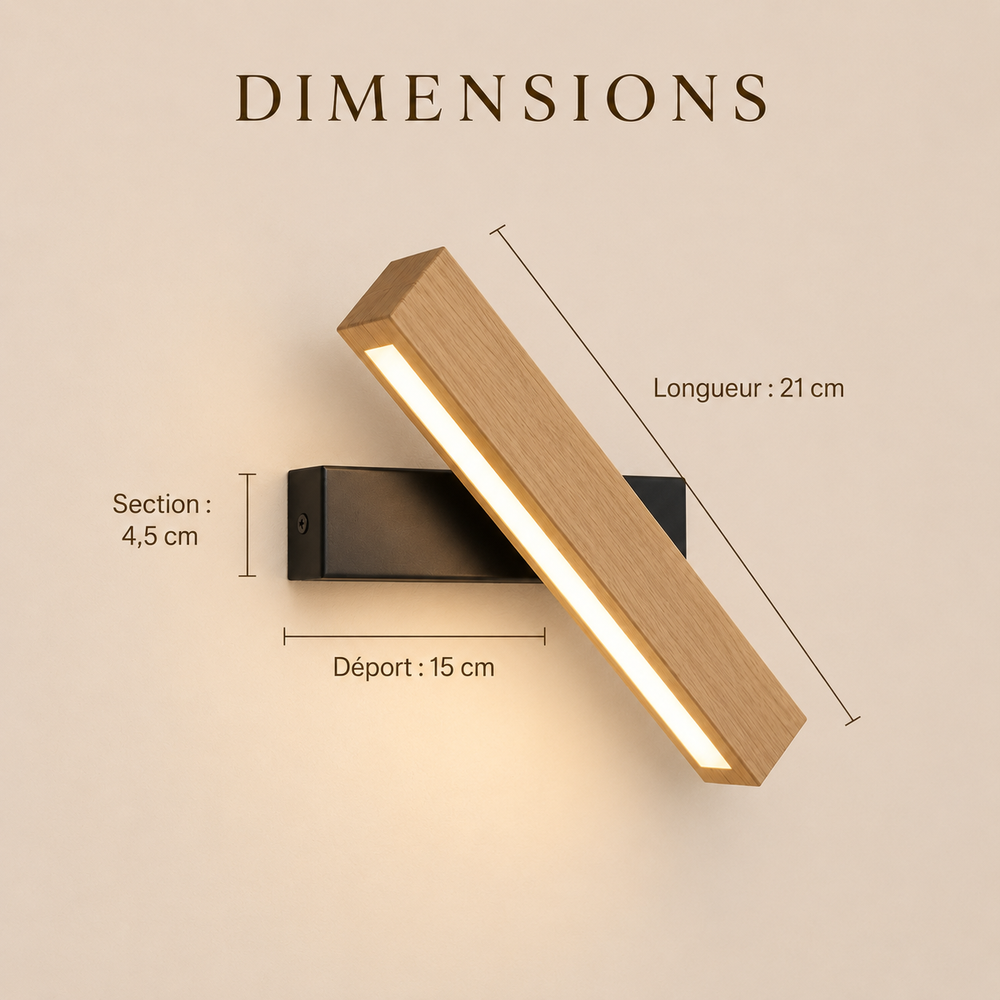 Dimensions : longueur 21 cm, section 4,5 cm, déport 15 cm #noir #21-cm