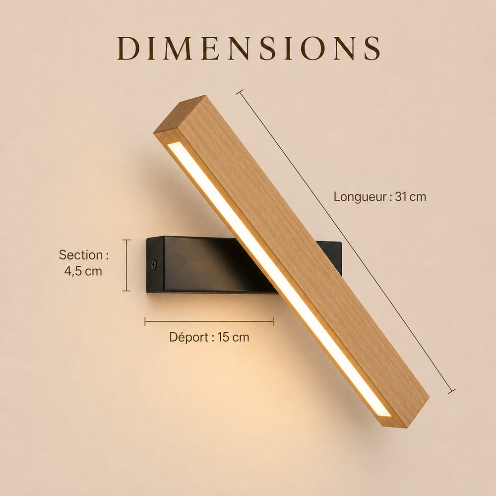 Dimensions : longueur 31 cm, section 4,5 cm, déport 15 cm #noir #31-cm