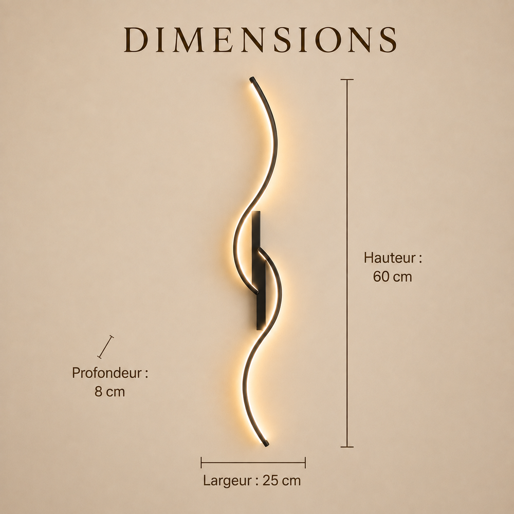 Dimensions : hauteur 60 cm, largeur 25 cm, profondeur 8 cm #60-cm #noir