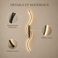 Détails et matériaux : aluminium peint, diffuseur continu, extrémité arrondie #60-cm #noir