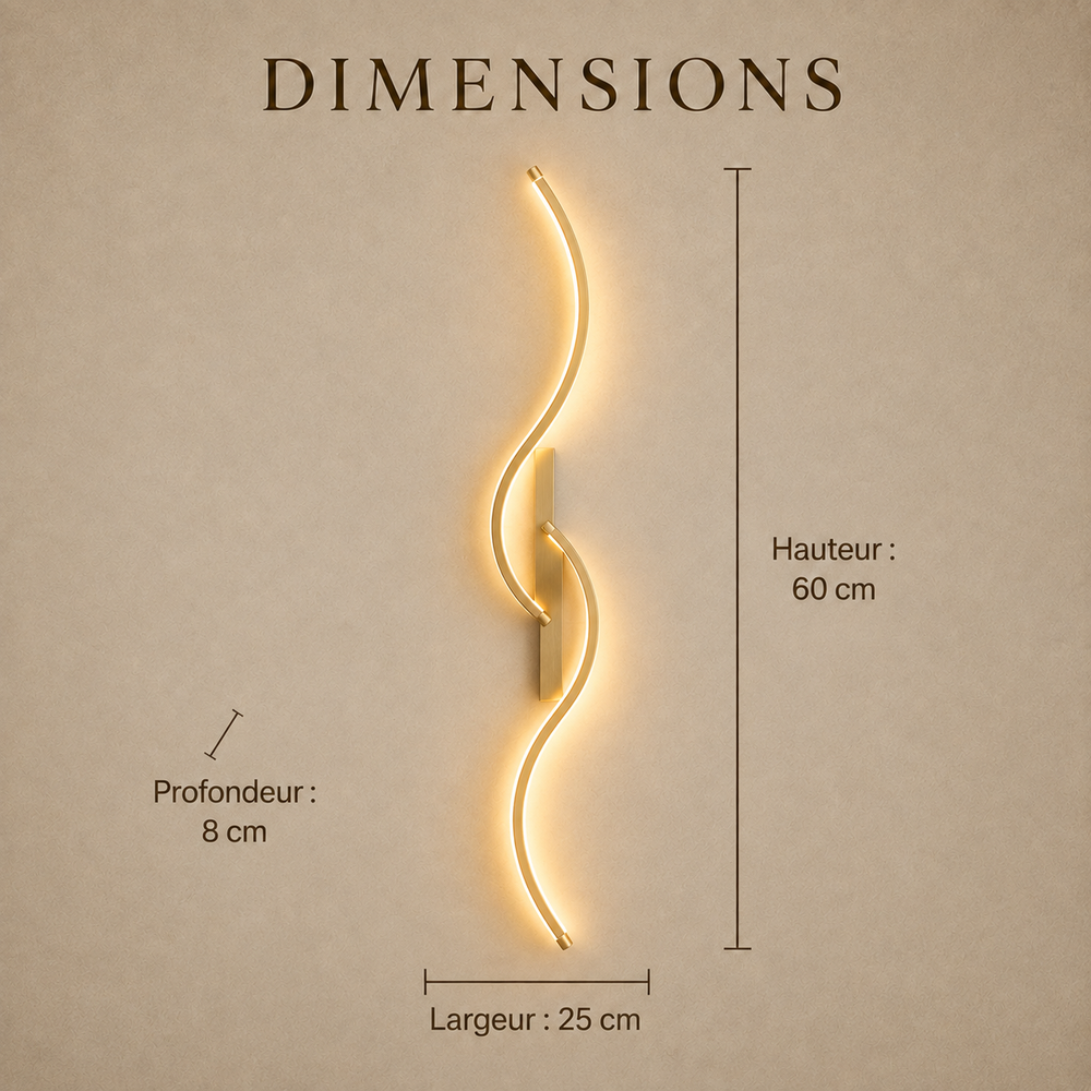 Dimensions : hauteur 60 cm, largeur 25 cm, profondeur 8 cm #60-cm #or