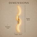 Dimensions : hauteur 60 cm, largeur 25 cm, profondeur 8 cm #60-cm #or