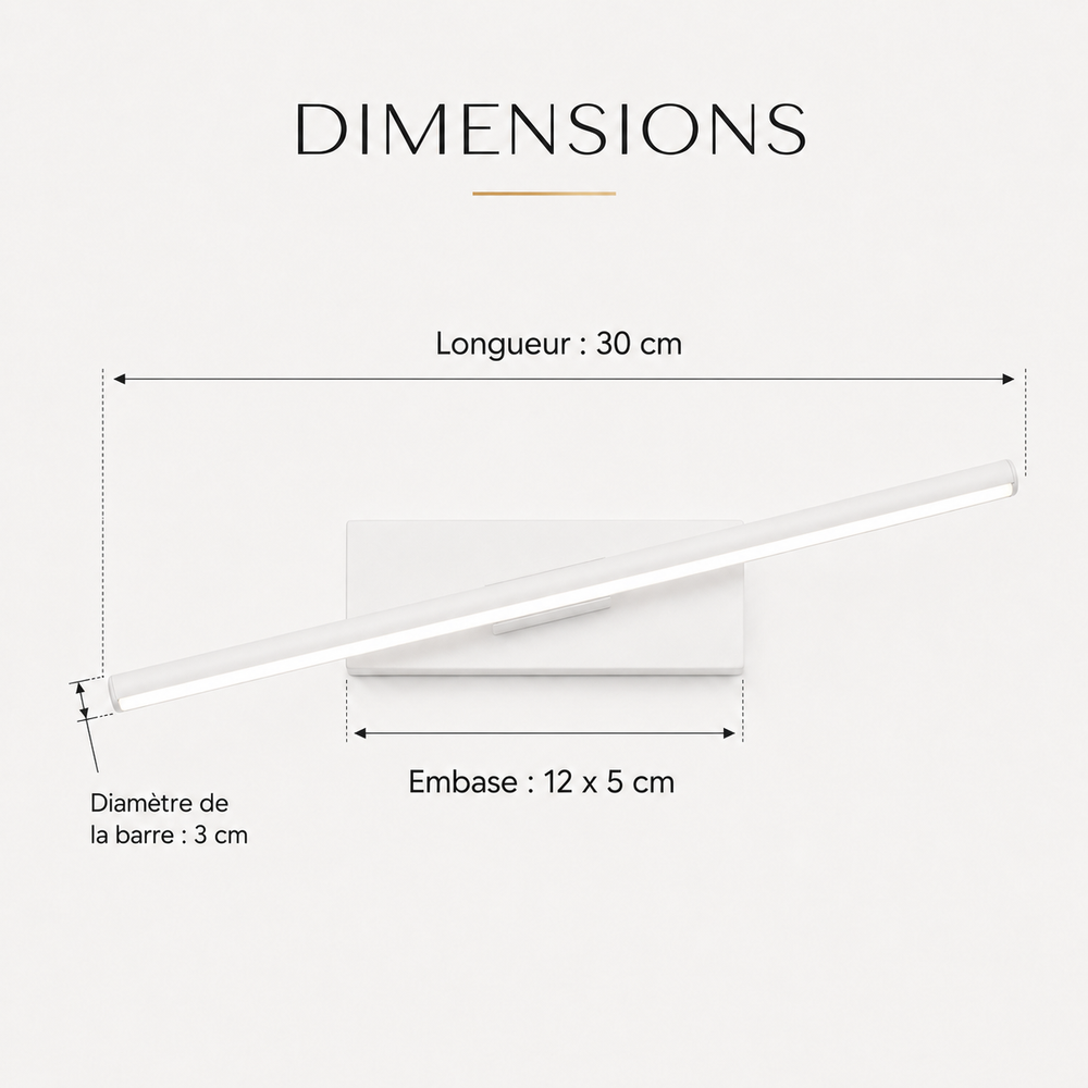 Dimensions 30 cm applique blanche #blanc #30-cm