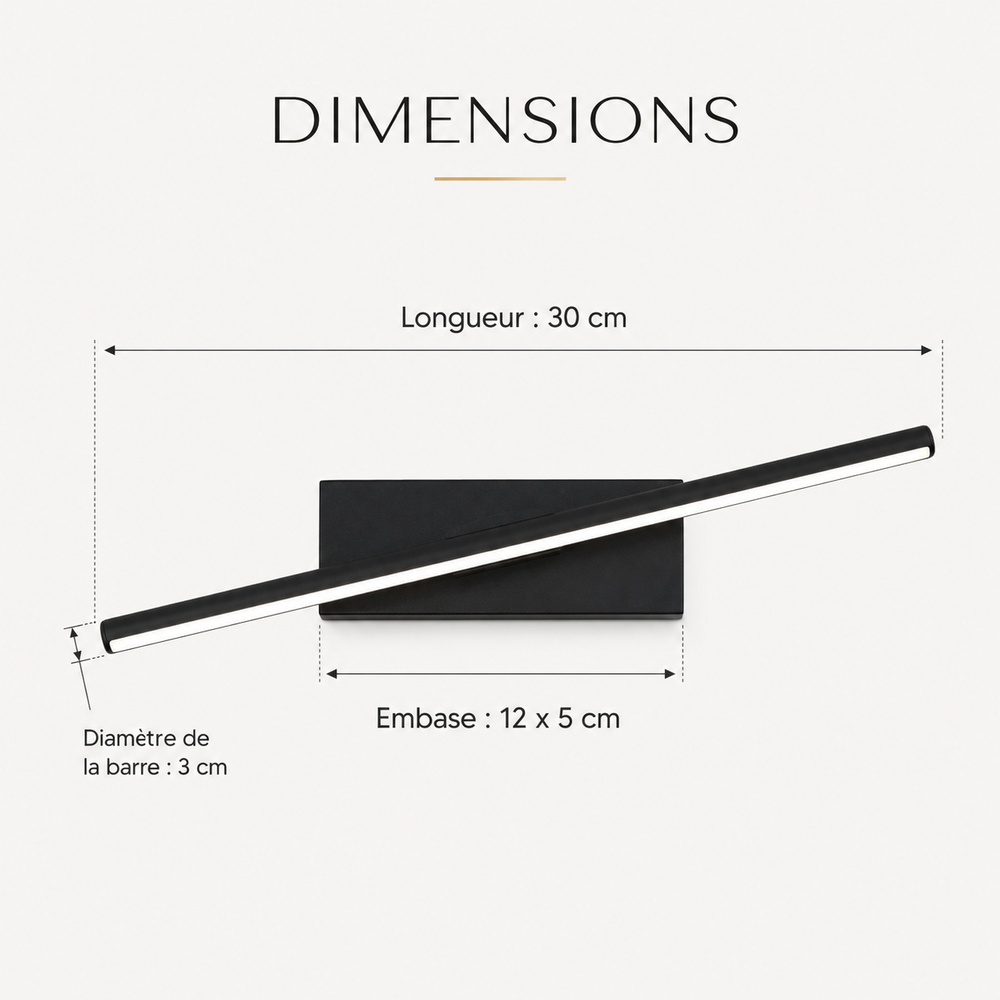 Dimensions 30 cm applique noire #noir #30-cm