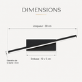 Dimensions 30 cm applique noire #noir #30-cm
