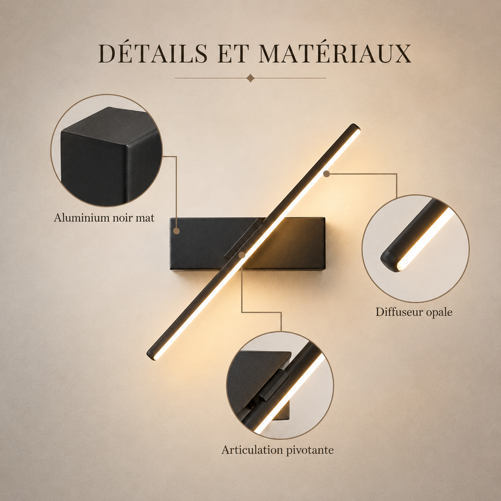 Details et materiaux applique noire #noir