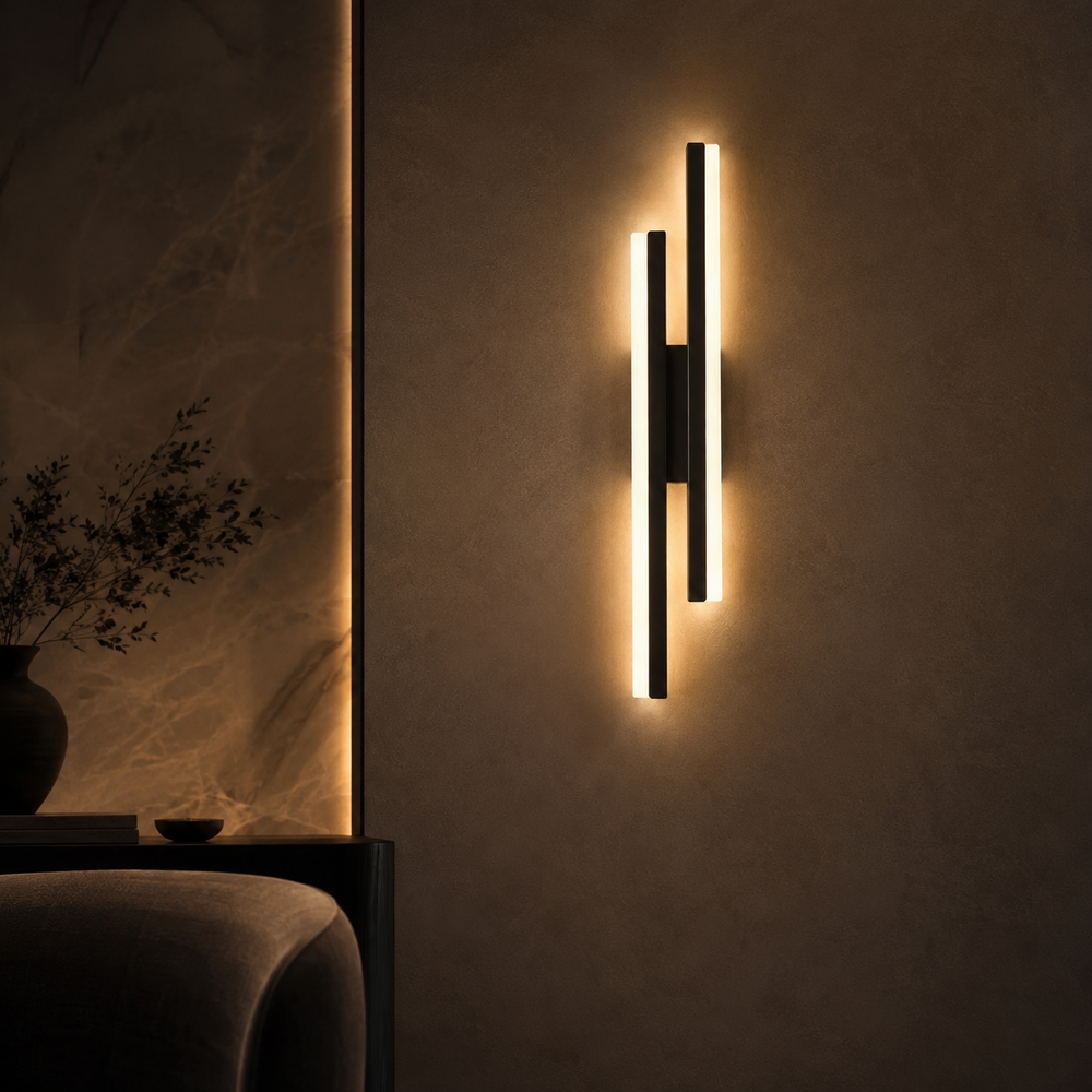 Applique noire ambiance nuit version droite #noir #droite