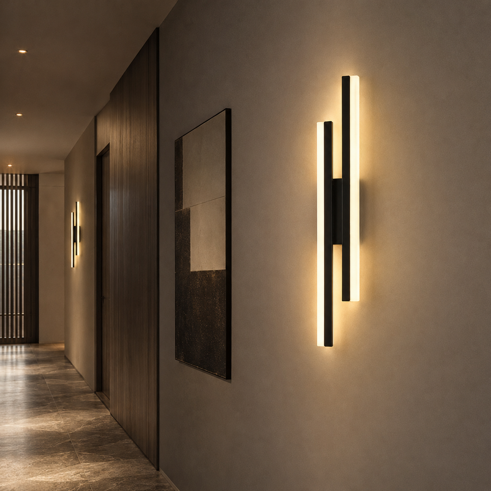 Applique noire couloir version droite #noir #droite
