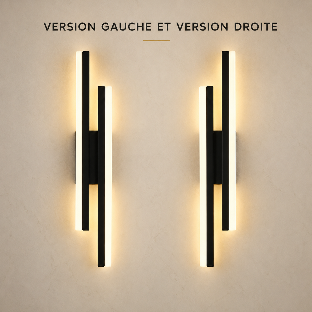Version gauche et version droite applique noire #noir