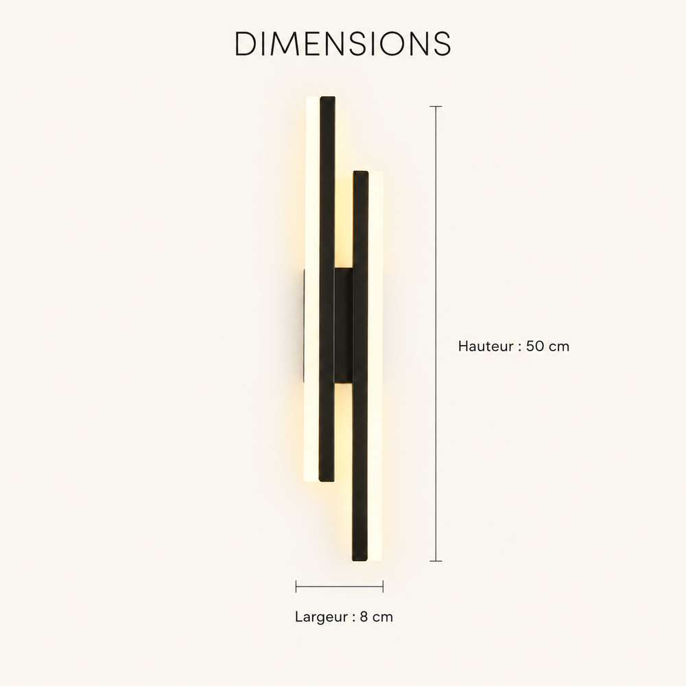 Dimensions 50 x 8 cm applique noire #noir