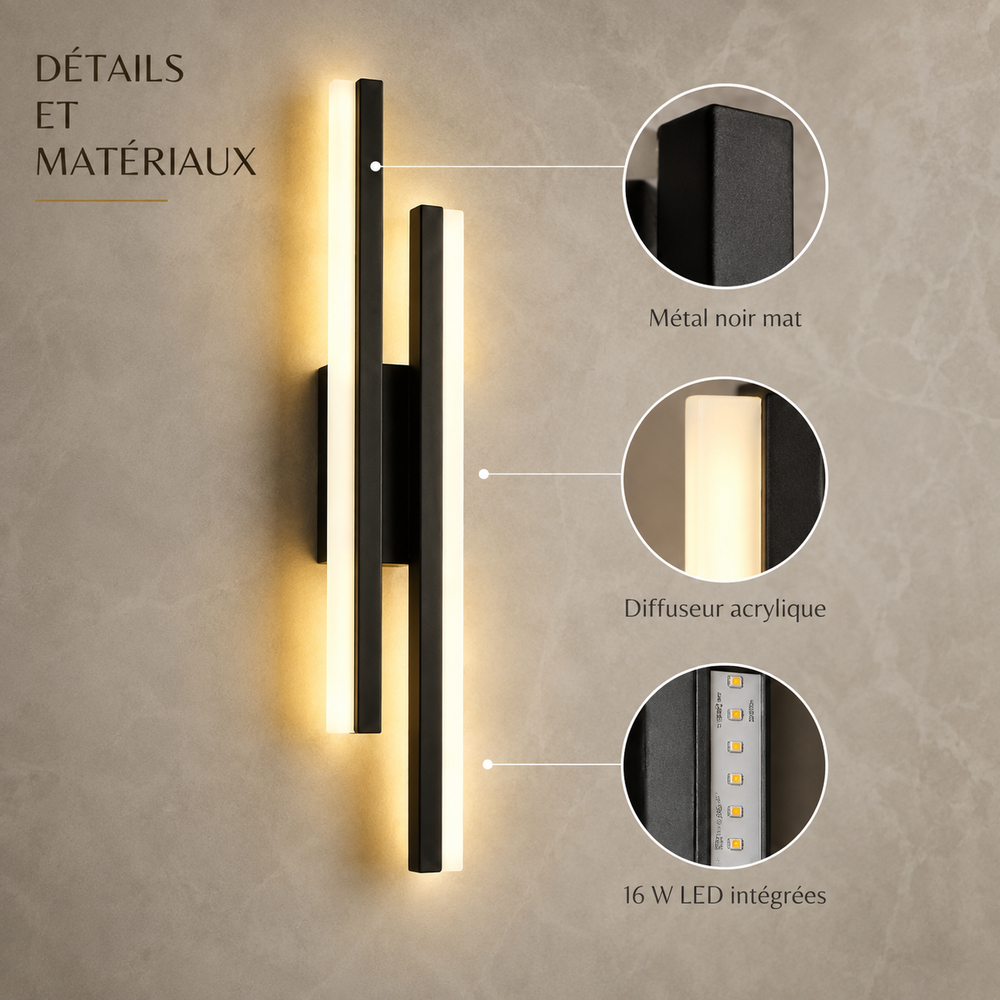 Details et materiaux applique noire #noir