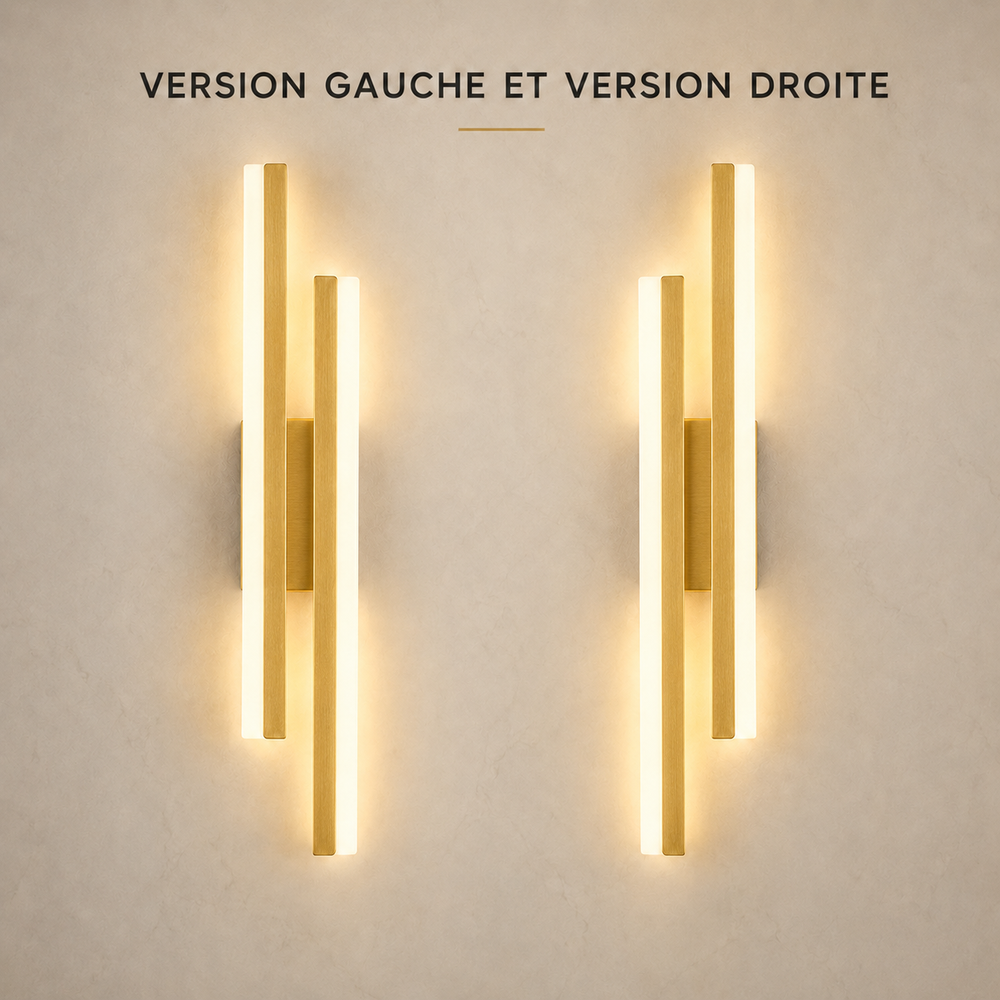 Version gauche et version droite applique doree #or