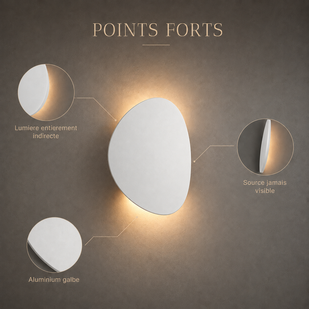 Points forts applique galet blanche #blanc