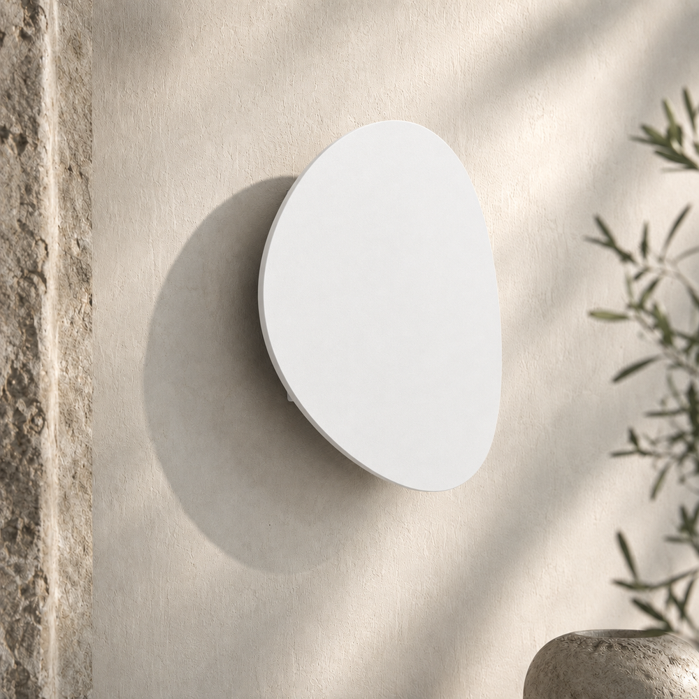 Applique galet blanche eteinte en journee #blanc