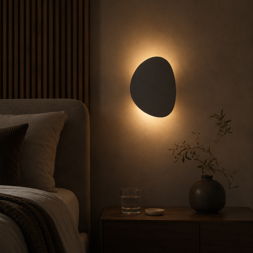 Applique galet noire ambiance nuit #noir
