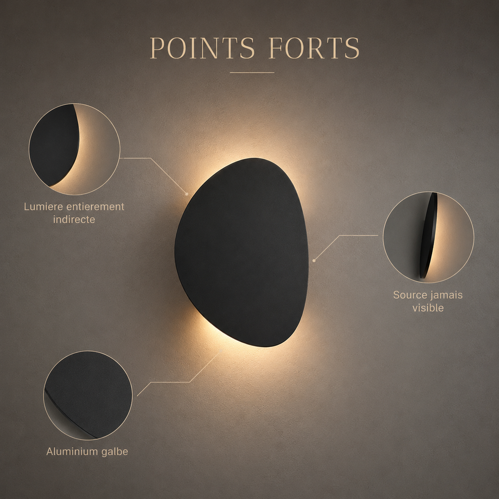 Points forts applique galet noire #noir