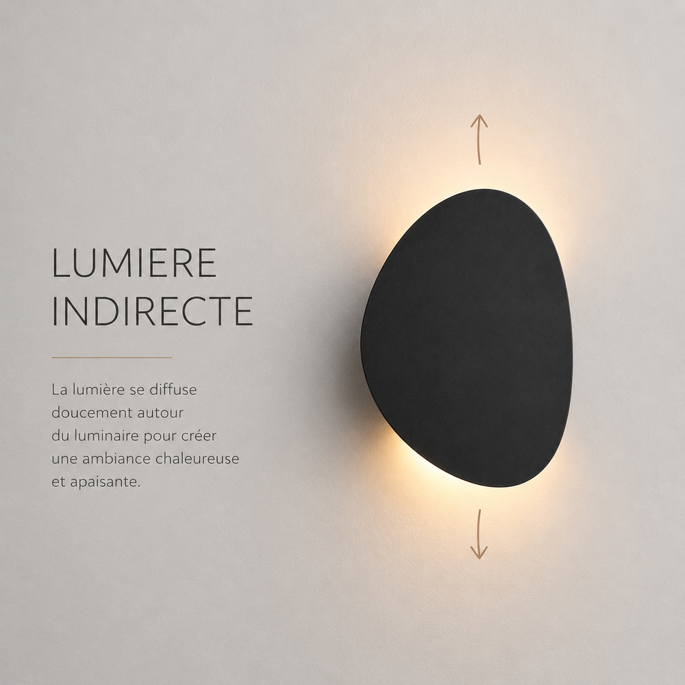 Lumiere indirecte applique galet noire #noir