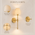 Points forts applique abat-jour tissu