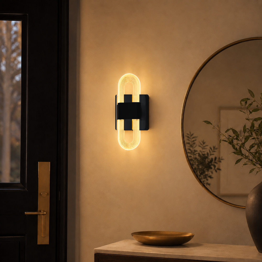 Applique noire dans une entree #noir