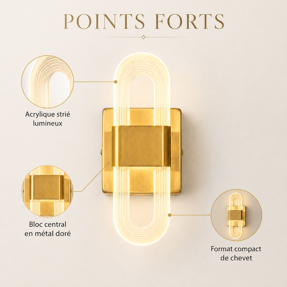 Points forts applique de chevet doree #dore