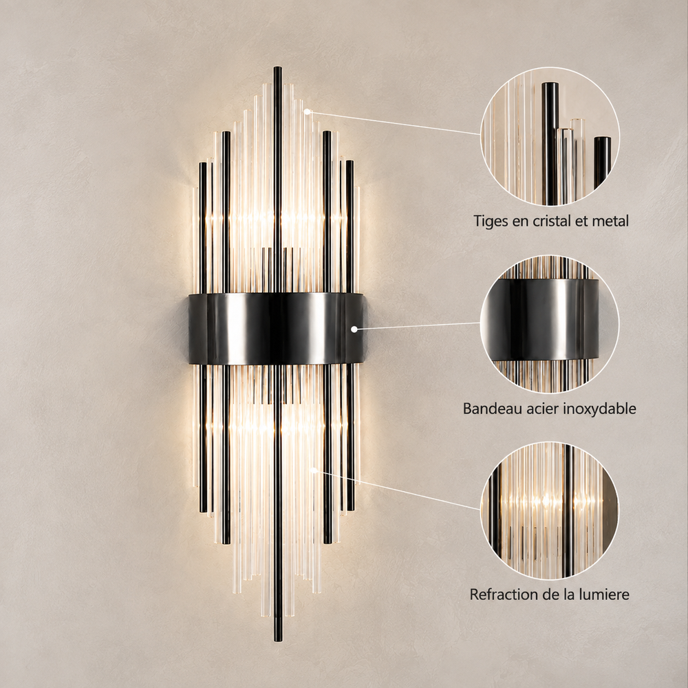 Points forts applique cristal grand modele #noir-grand-modele