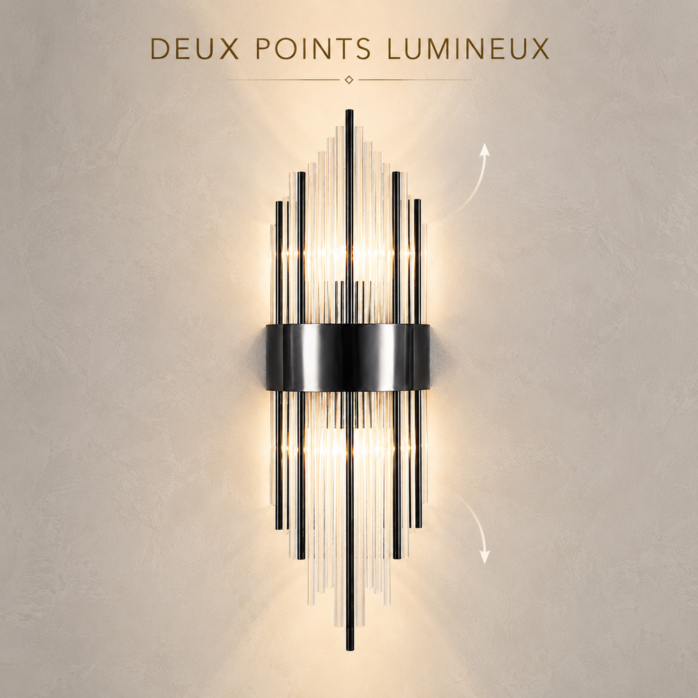 Deux points lumineux applique cristal grand modele #noir-grand-modele