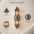 Points forts applique cristal noire #noir-petit-modele