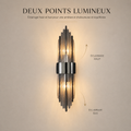 Deux points lumineux applique cristal noire #noir-petit-modele